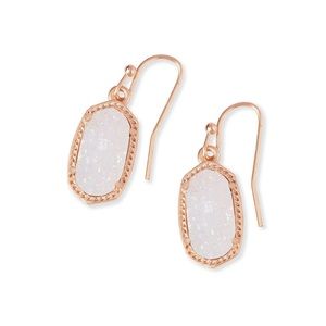 Lee Rose Gold Drop Earrings In Iridescent Drusy